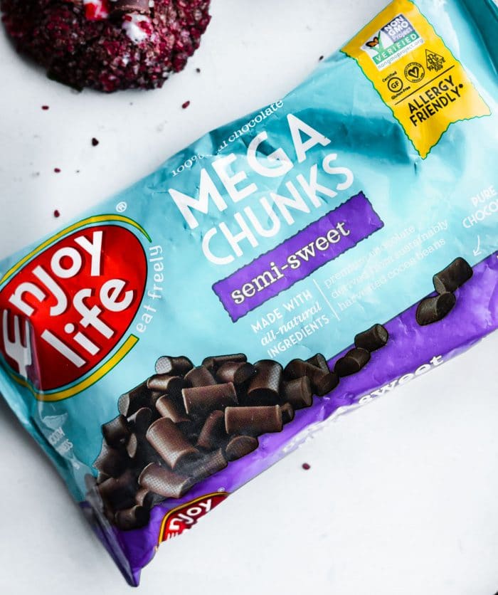 A bag of semi-sweet chocolate chunks from Enjoy Life