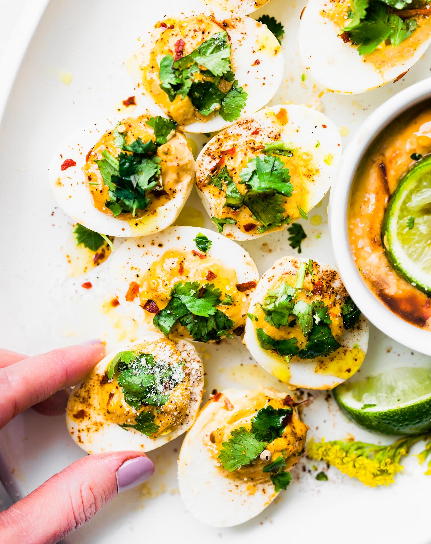 Easy Deviled Eggs with Homemade Chipotle Mayo