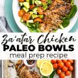 Paleo Meal Prep Recipe: Za'atar Chicken Bowls with Tomato and Cucumber Raita