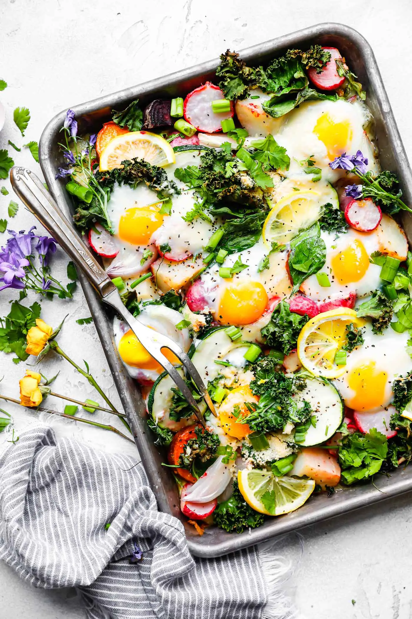 Baked Eggs and Vegetables