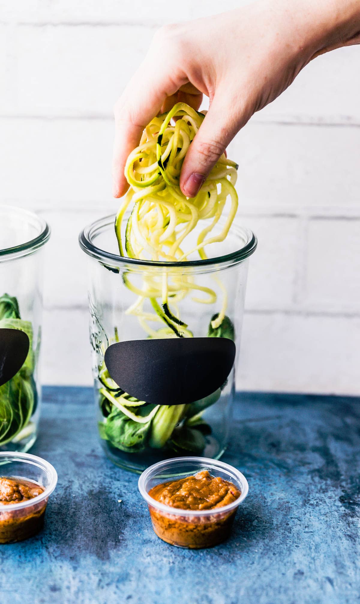 jars with zucchini noodles