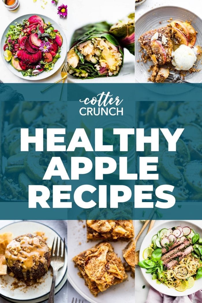 Grid images of healthy apple recipes to make
