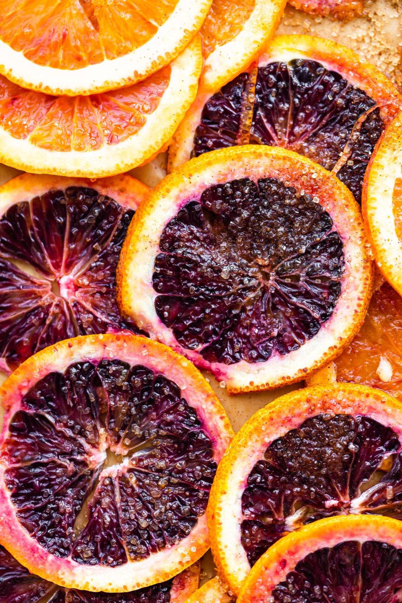 blood orange slices sprinkled with sugar and spices