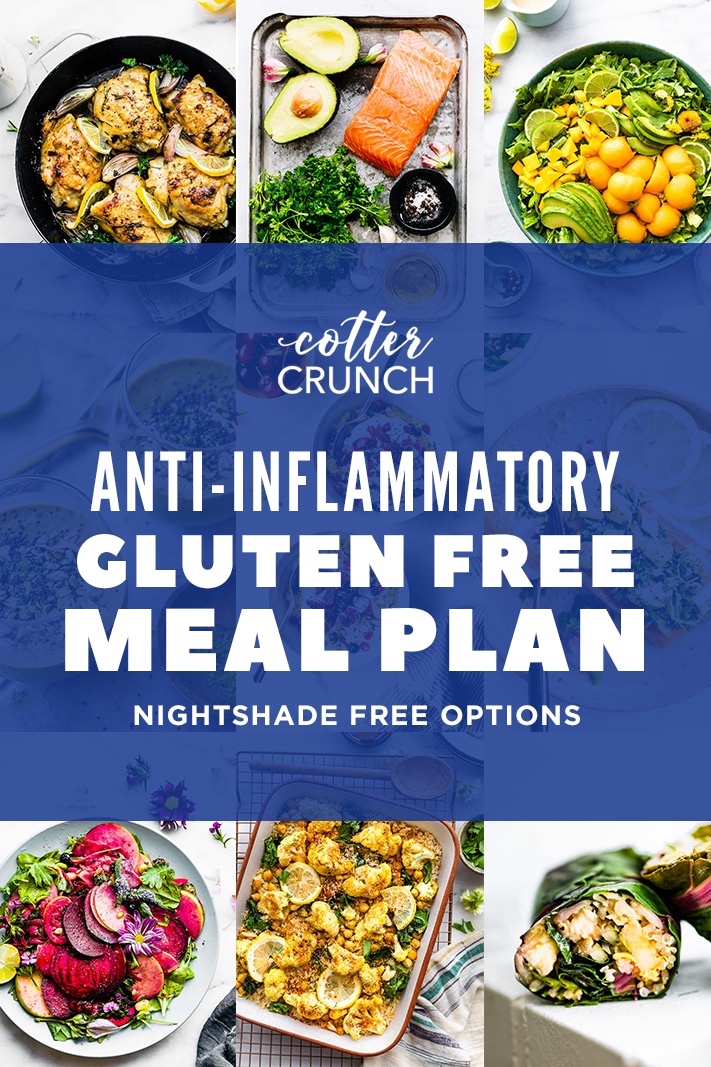 titled photo collage: Nightshade Free Anti Inflammatory Diet Meal Plan