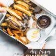 titled image (and shown): Air Fryer Sweet Potato Fries Dessert - refined sugar free