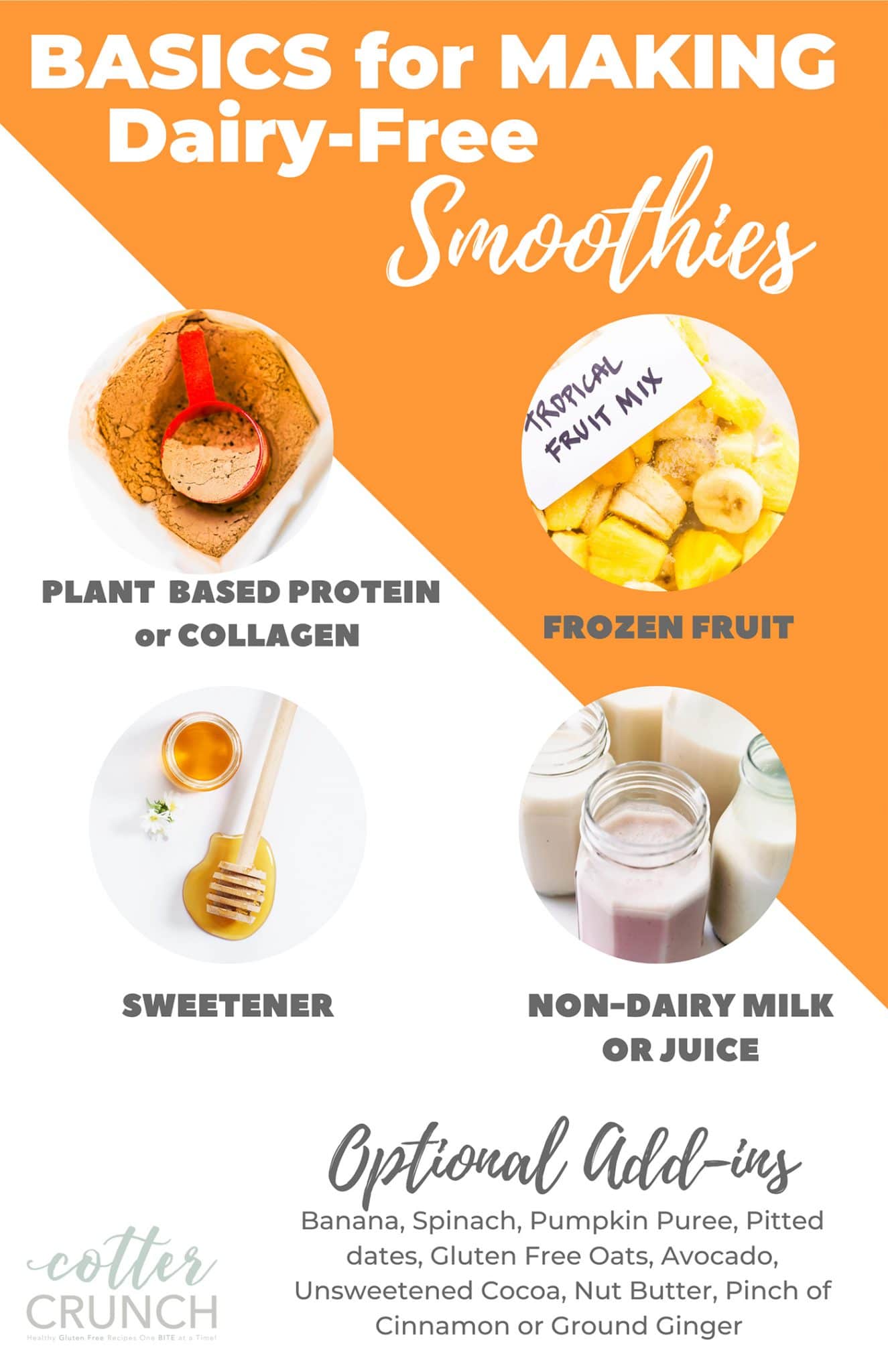Pinterest Collage of Kid Friendly Dairy Free Smoothies