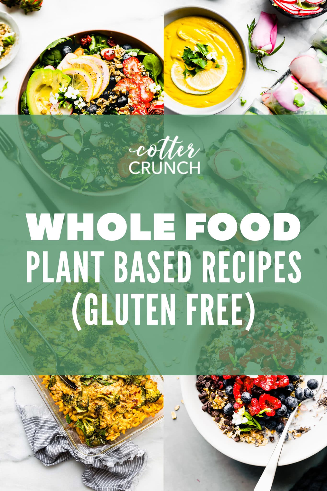 whole foods plant based meal plan and grocery list collage