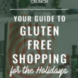Gluten Free Holiday Shopping Guide graphic with green backdrop