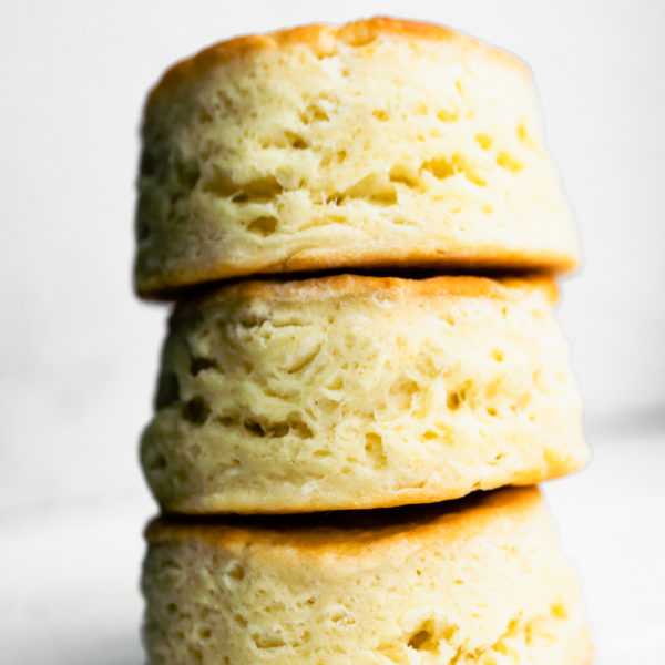 3 gluten free biscuits stacked on top of each other