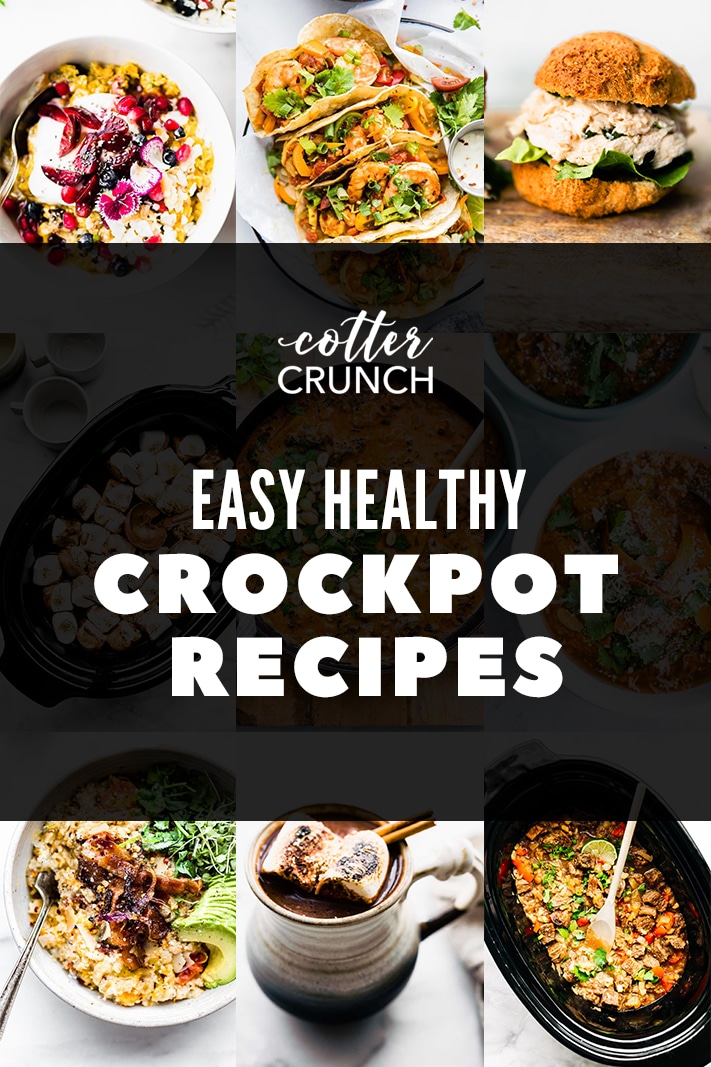 Easy Healthy Crockpot Recipes Roundup Pinterest Image