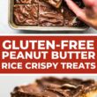 Vegan Peanut Butter Rice Krispie Treats Pinterest Image