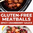 gluten free meatballs with cranberry sauce pinterest image