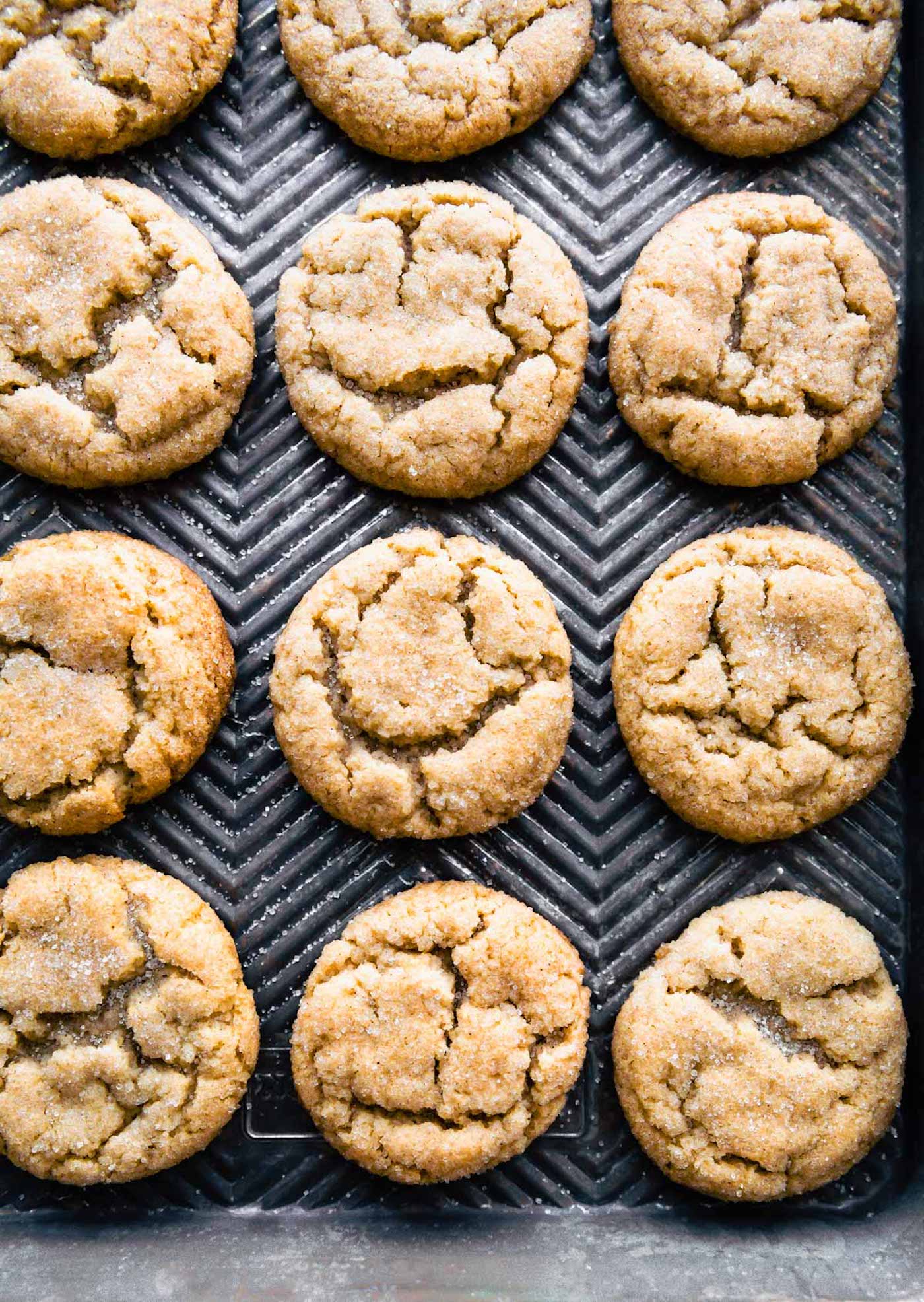 Gluten-free sugar cookies on a baking sheet. 