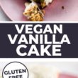 Vegan Vanilla Cake with Frosting Pinterest Image
