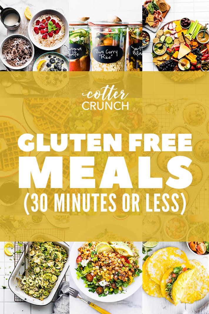 gluten free meals (30 minutes or less) pinterest image