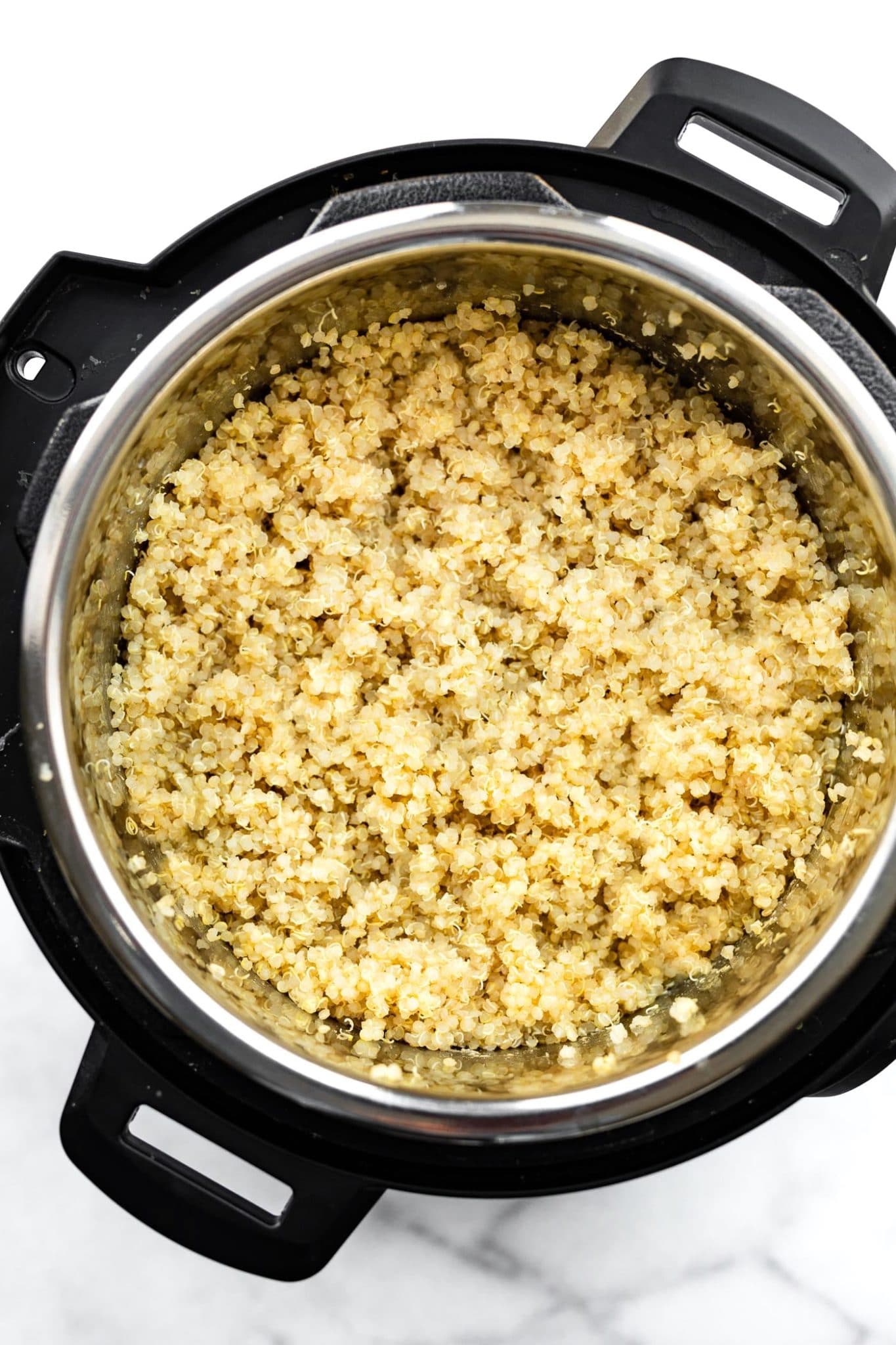 cooked quinoa in an instant pot