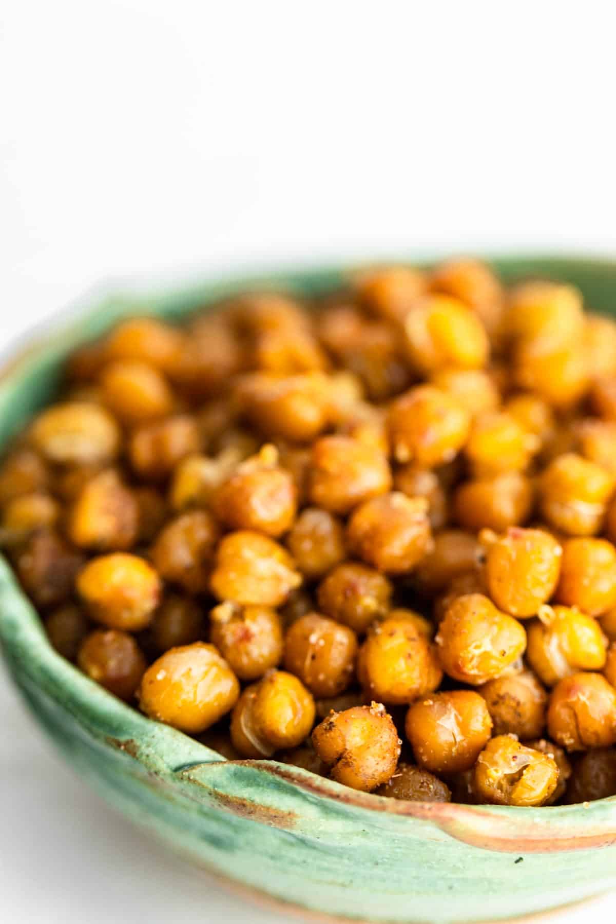 a bowl of savory roasted chickpeas