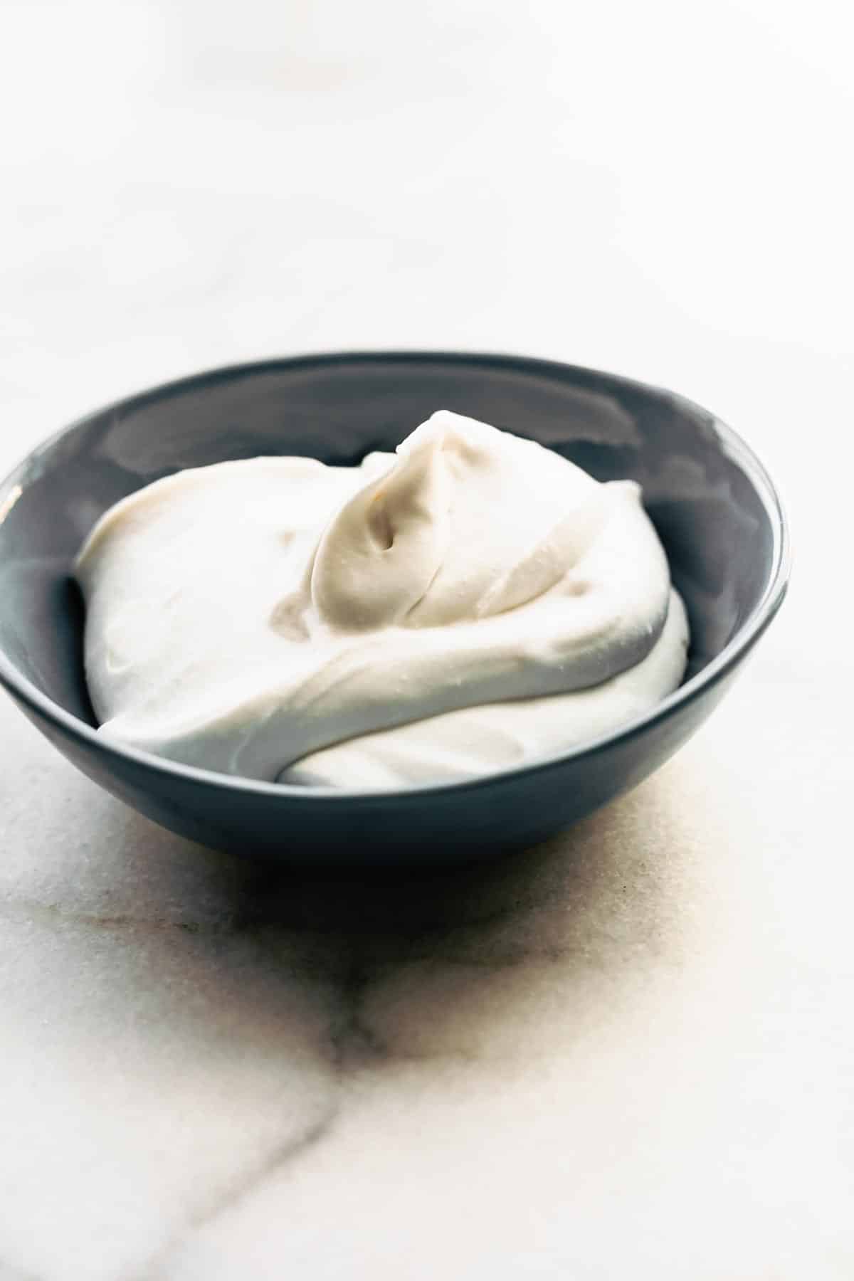 a bowl of coconut cream