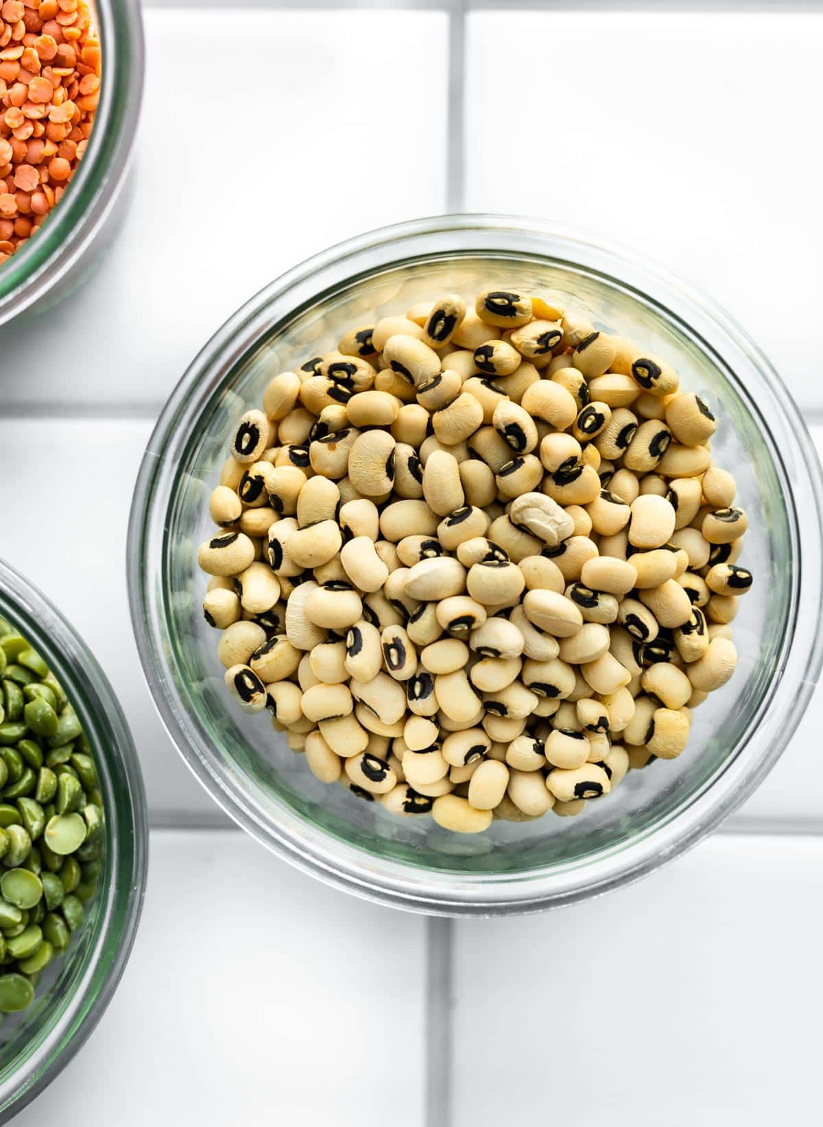 Overhead shot of Black-Eyed Peas in a bowl