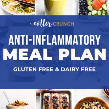 Collage of GLUTEN FREE Anti-inflammatory Meal Plan (Gluten Free - Dairy Free)